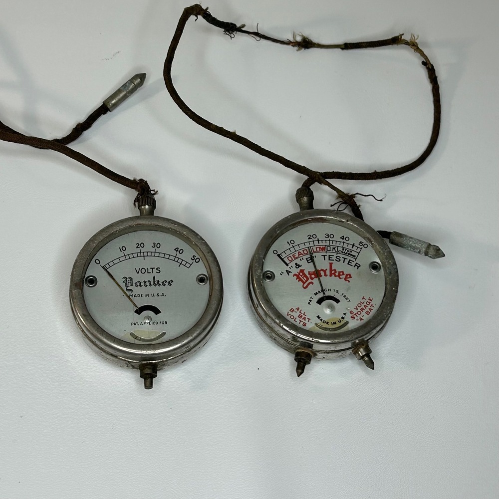 Vintage Yankee Voltmeter and A & B Battery Tester Set 1927 Patented Made in‎ USA